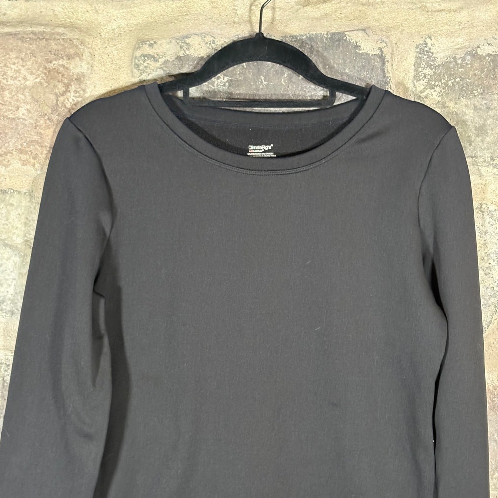 ClimateRight by‎ Cuddl Duds Black Long Sleeve Top Thumb Hole Small Warm Winter - Picture 2 of 11